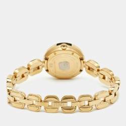 Pre Owned Fendi White Diamond Gold Plated Stainless Steel My Way F351434000B0 Women's Wristwatch 28 mm