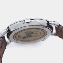 Pre Owned Fendi Mother of Pearl Leather Stainless Steel Selleria 8100M Women's Wristwatch 37 mm 