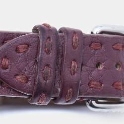 Pre Owned Fendi Mother of Pearl Leather Stainless Steel Selleria 8100M Women's Wristwatch 37 mm 