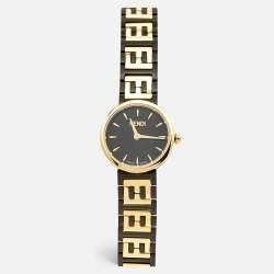 Fendi Black Two-Tone Stainless Steel Forever Fendi 103 Women's Wristwatch 19 mm