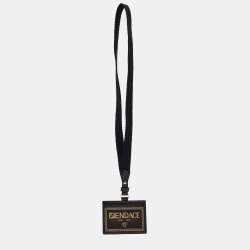 Fendi x Versace Black/Gold Leather Fendace Lanyard Card Holder