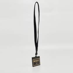 Fendi x Versace Black/Gold Leather Fendace Lanyard Card Holder