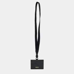 Fendi x Versace Black/Gold Leather Fendace Lanyard Card Holder