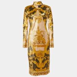 Fendace Fendi X Versace Multicolor Printed Lurex Midi Dress M