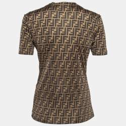 Fendi x Versace Brown Monogram Jersey Crystal Embellished T-Shirt M