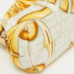 Fendi x Versace Gold/Yellow Baroque Print Fabric Fendace First Clutch Bag