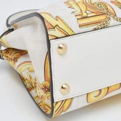 Fendi x Versace Yellow/White Zucca Baroque Print Leather Mini Fendace Peekaboo Top Handle Bag