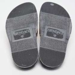 Fendi X Versace Gold Metal and Rubber Flat Slides Size 35
