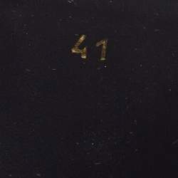 Pre Owned Fendi x Versace Gold Metal and Rubber Flat Slides Size 41