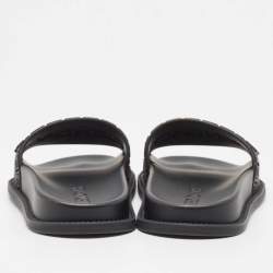 Fendi x Versace Black Rubber Flat Slides Size 37