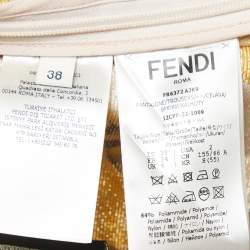 Fendi x Versace Yellow Patterned Lurex Knit Leggings S