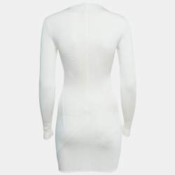 Pre Owned Fendi x Versace White Knit Pin Detail Cutout Mini Dress XS
