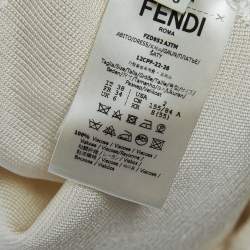 Pre Owned Fendi x Versace White Knit Pin Detail Cutout Mini Dress XS