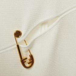 Pre Owned Fendi x Versace White Knit Pin Detail Cutout Mini Dress XS