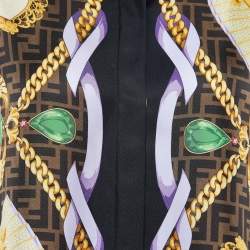 Fendi X Versace Brown/Multicolor Printed Silk Shirt S