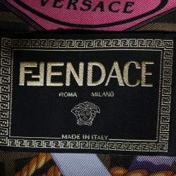 Fendi X Versace Brown/Multicolor Printed Silk Shirt S