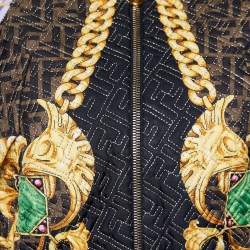 Fendi x Versace Brown Barocco FF Quilted Silk Cropped Jacket S