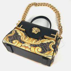 Fendi x Versace Black/Brown PVC and Leather La Medusa Top Handle Bag