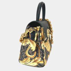 Fendi x Versace Black/Brown PVC and Leather La Medusa Top Handle Bag