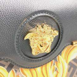 Fendi x Versace Black/Brown PVC and Leather La Medusa Top Handle Bag