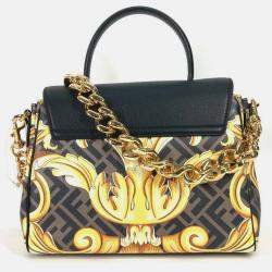 Fendi x Versace Black/Brown PVC and Leather La Medusa Top Handle Bag