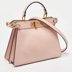 Fendi x Versace Light Pink Leather Peekaboo Iseeu Top Handle Bag