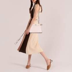 Fendi x Versace Light Pink Leather Peekaboo Iseeu Top Handle Bag