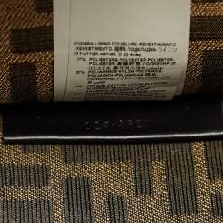 Pre Owned Fendi x Versace Brown/Black Zucca Canvas and Leather Large Sunshine Tote