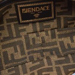 Fendi x Versace Fendace Blue/Black Denim and Leather Fendace Patchwork Baguette Bag