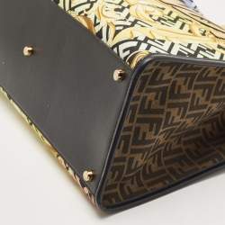 Fendi x Versace Multicolor Baroque Print Canvas and Leather Large Fendace Sunshine Tote