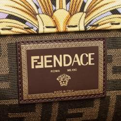 Fendi x Versace Multicolor Baroque Print Canvas and Leather Large Fendace Sunshine Tote