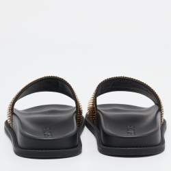 Fendi x Versace Gold/Black Metal Mesh Pool Slides Size 38