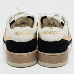 Fendi x Versace Multicolor Leather and Suede Match Sneakers Size 37