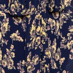 مملوكة مسبقًا طقم تنورة وتوب فلين سكاي ملتف طباعة زهور أزرق كحلي مقاس صغير - سمول