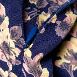 مملوكة مسبقًا طقم تنورة وتوب فلين سكاي ملتف طباعة زهور أزرق كحلي مقاس صغير - سمول