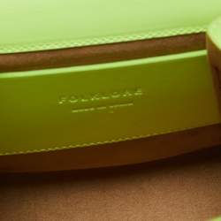 Pre Owned حقيبة كروس بودي فولكلور جلد بحلقة لون أخضر نيون