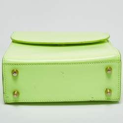 Pre Owned حقيبة كروس بودي فولكلور جلد بحلقة لون أخضر نيون