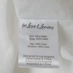 Pre Owned For Love And Lemons White Embroidered Cotton Sleeveless Mini Dress L