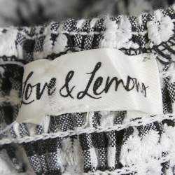 Pre Owned For Love & Lemons Monogram Floral Embroidered Checks Mini Dress M