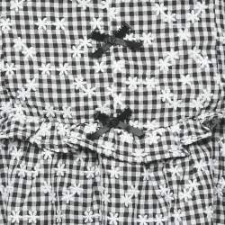 Pre Owned For Love & Lemons Monogram Floral Embroidered Checks Mini Dress M