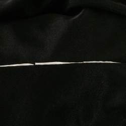 Pre Owned Forever Unique Black Mesh Contrast Gold Trim Detail Maxi Dress M