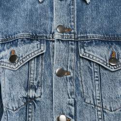 Frame Blue Denim Rosette Sleeve Jacket S
