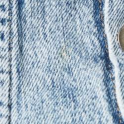 Frame Blue Denim Rosette Sleeve Jacket S