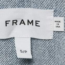 Frame Blue Denim Rosette Sleeve Jacket S