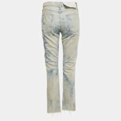 Pre Owned Frame Blue Denim  Washed Skinny Le High Straight S/Waist 27"
