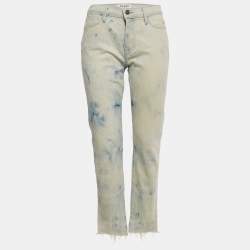 Pre Owned Frame Blue Denim  Washed Skinny Le High Straight S/Waist 27"