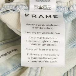 Pre Owned Frame Blue Denim  Washed Skinny Le High Straight S/Waist 27"