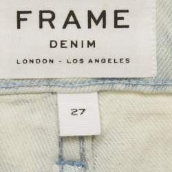 Pre Owned Frame Blue Denim  Washed Skinny Le High Straight S/Waist 27"