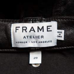 Frame Atelier Black Leather Skinny Moto Pants M