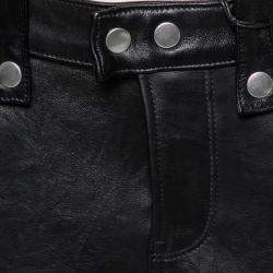 Frame Atelier Black Leather Skinny Moto Pants M
